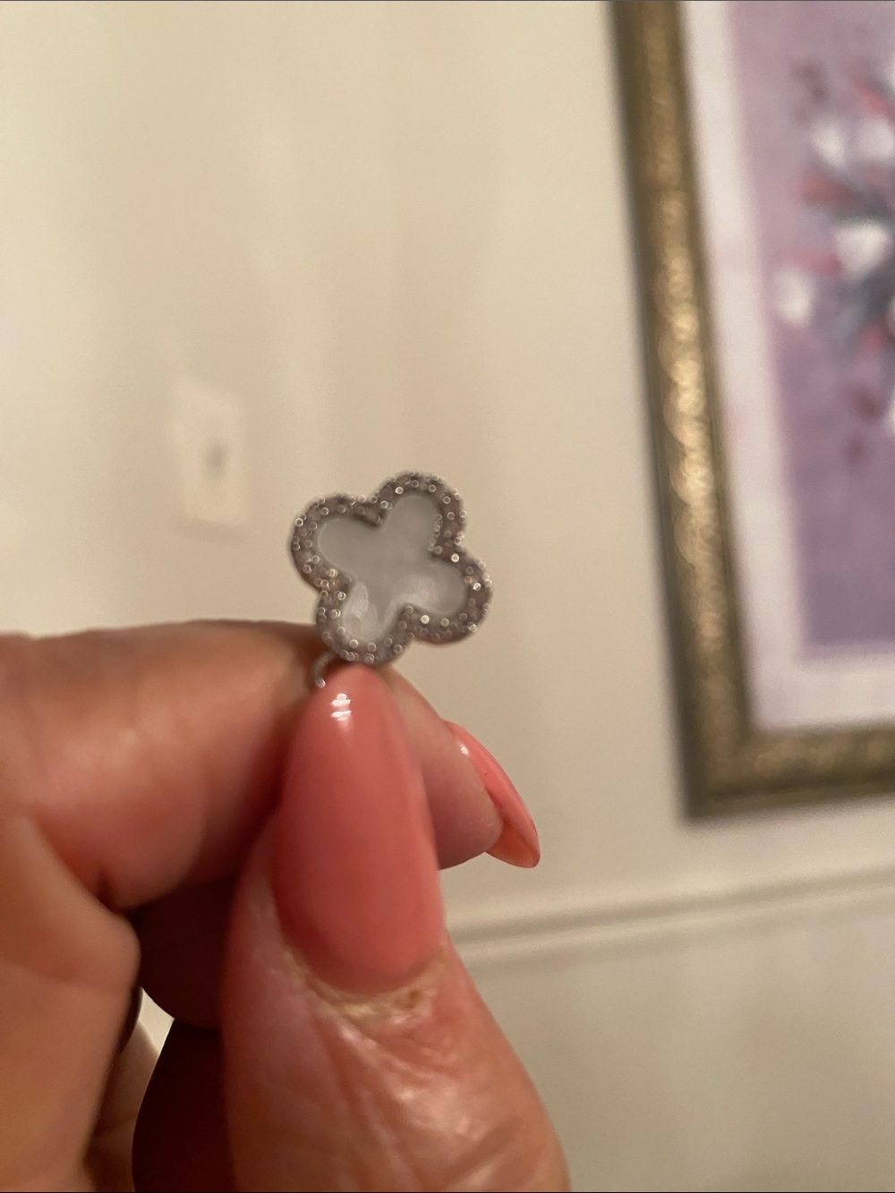 Pretty Bird Silver Necklace with Black Clover Pendant - Picture 6 of 6